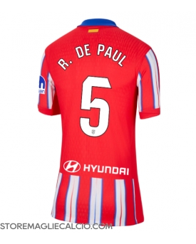 Atletico Madrid Rodrigo De Paul #5 Maglia Gara Casa Repliche 2024-25 Donna